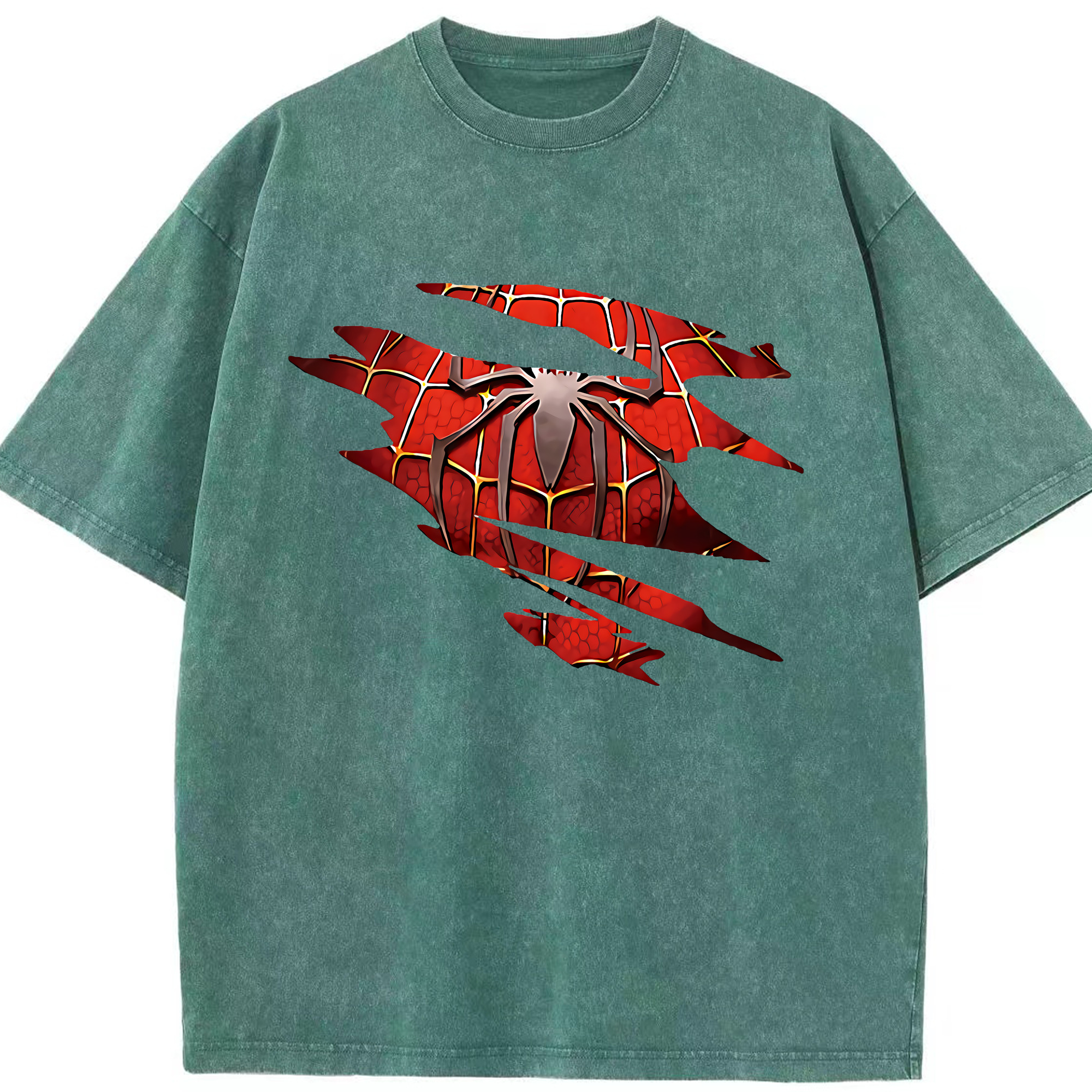 （画像用） Spider Man スパイダーマン 綿100% ヴィンテージ風 半袖Tシャツ（フロントプリント）